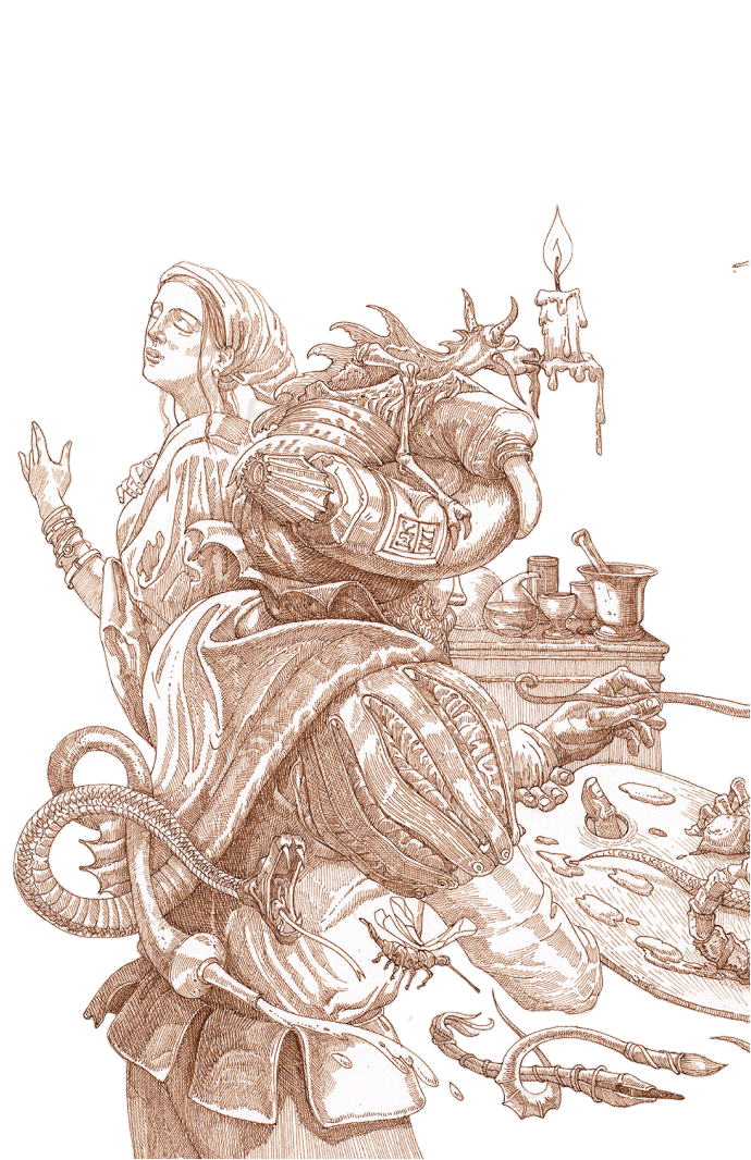 Decorative left side illustration